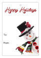 Vertical Rectangle Corner Snowman To From Christmas Hang Tag